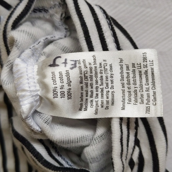 gerber onesie b&w striped cotton newborn bodysuit diaper shirt unisex - Picture 5 of 6